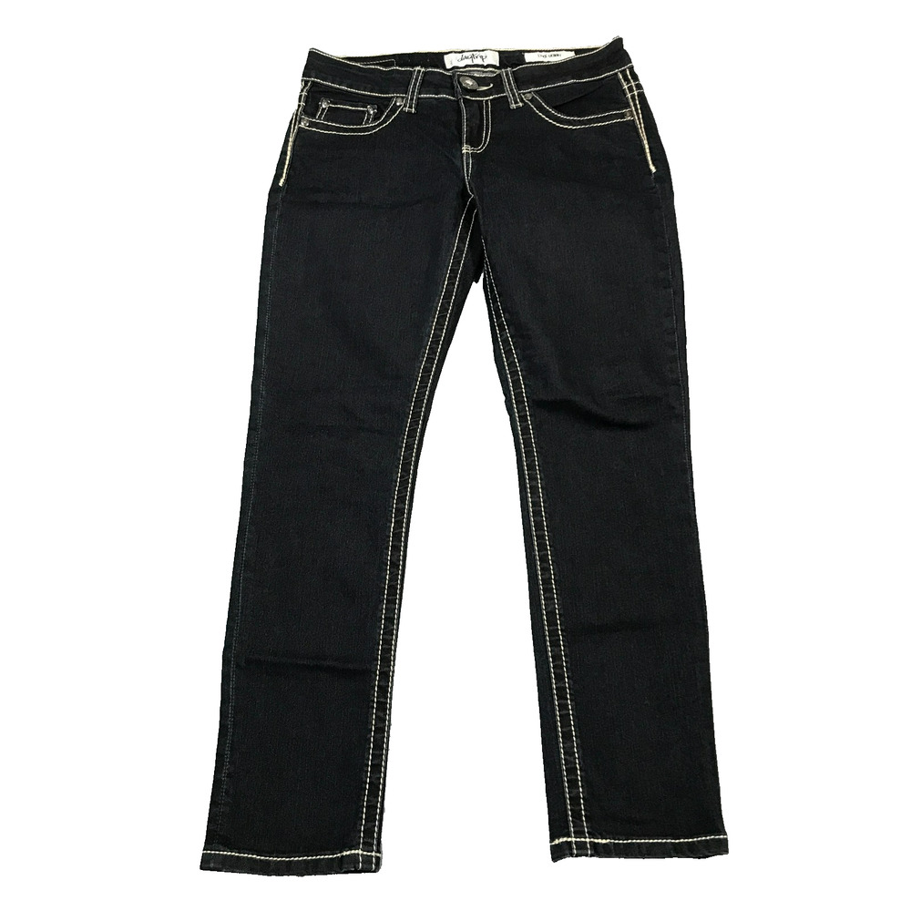Daytrip Women's 27 Blue Jeans Lynx Skinny Low Rise Dark Wash Cotton Stretch G